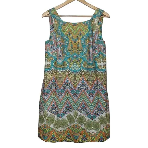 NWT Maeve by Anthropologie Abstract Multicolored Tunic Cotton Shift Dress - S - Picture 4 of 11